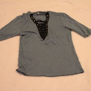 Papaya Crossed V-Neck Short Sleeve